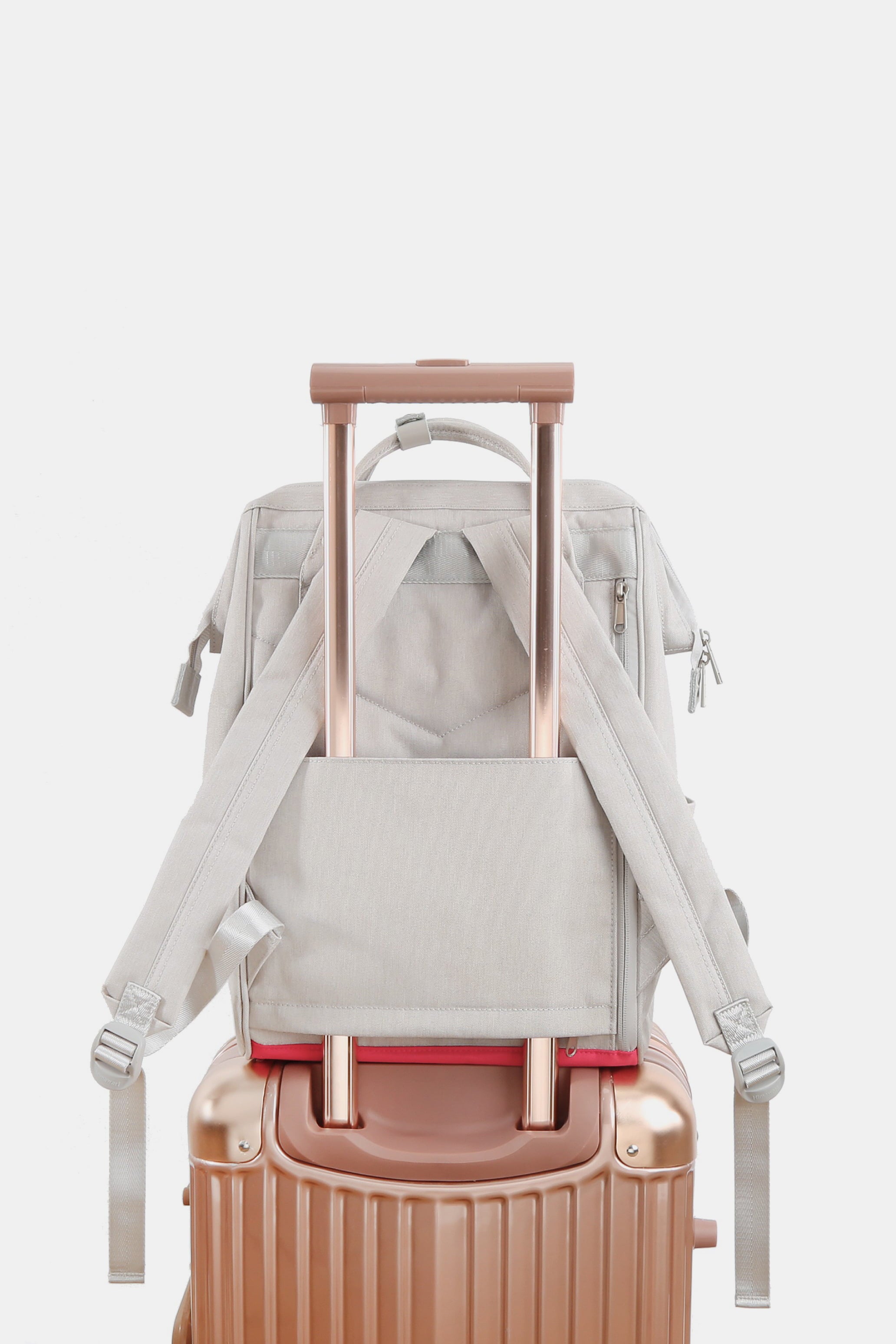 Himawari Contrast Waterproof Backpack Bag with External USB Port Himawari Contrast Waterproof Backpack Bag with External USB Port