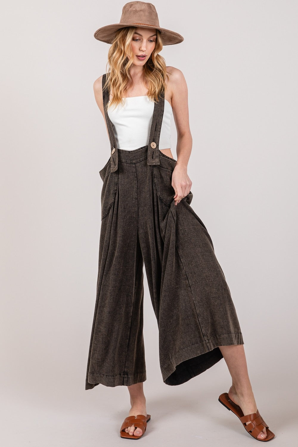 SAGE + FIG Full Size Wide Strap Wide Leg Overalls SAGE + FIG Full Size Wide Strap Wide Leg Overalls - TopFashionHQ