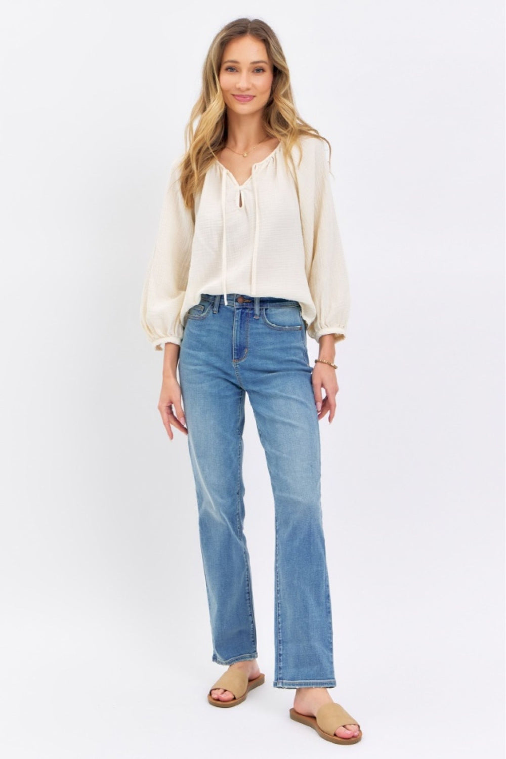 Judy Blue Full Size High Waist Straight Jeans Judy Blue Full Size High Waist Straight Jeans - TopFashionHQ
