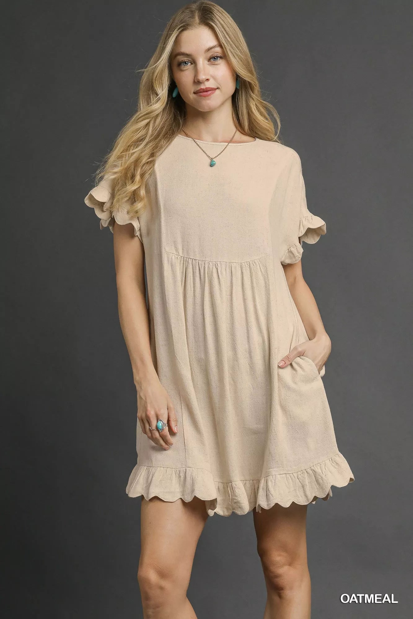 Umgee Linen Ruffle Hem Babydoll Dress 560f4ced-a4f2-486b-8d4a-23834be16350-Max-Origin