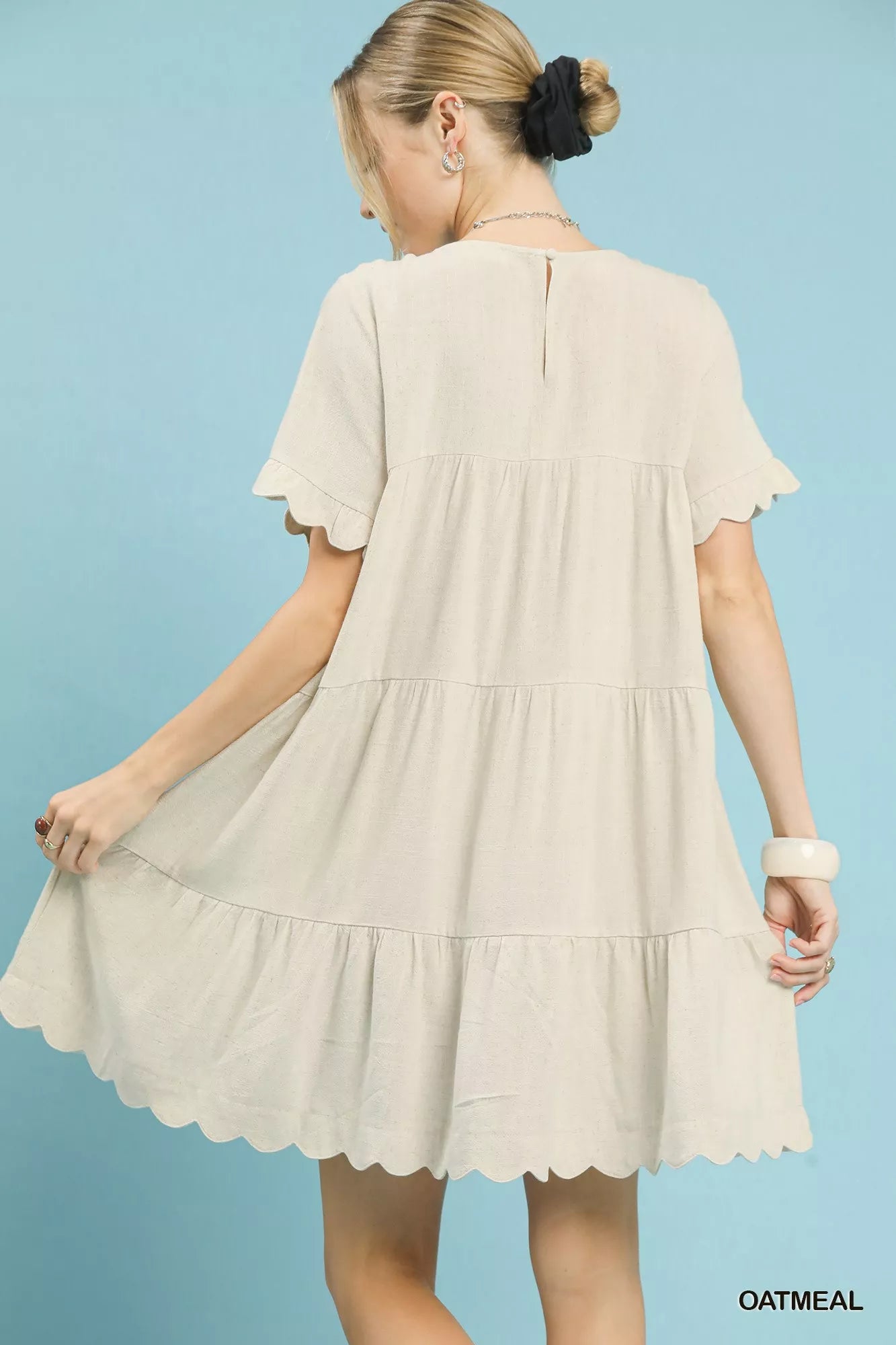 Umgee Linen Tiered Babydoll Dress with Ruffle Sleeves 56d9a58e-71db-4fb3-85d7-7af67f2b182c-Max-Origin