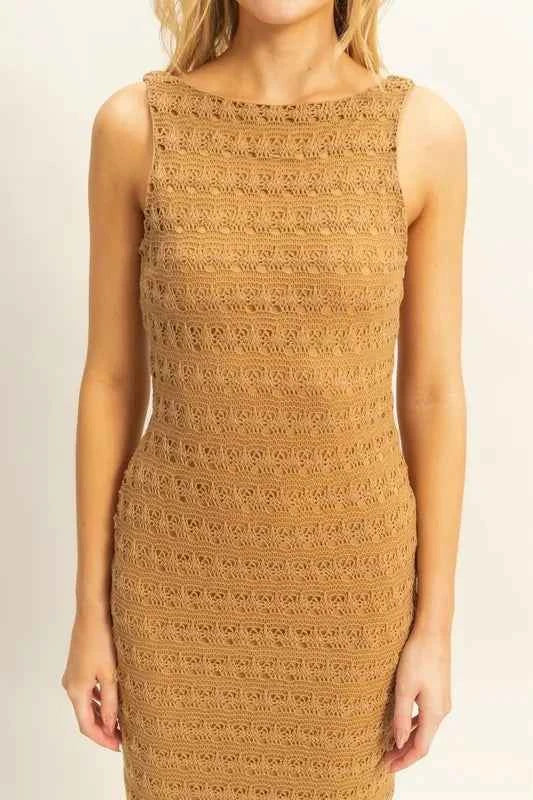 HYFVE Sleeveless Crochet Open Back Maxi Dress HYFVE Sleeveless Crochet Open Back Maxi Dress