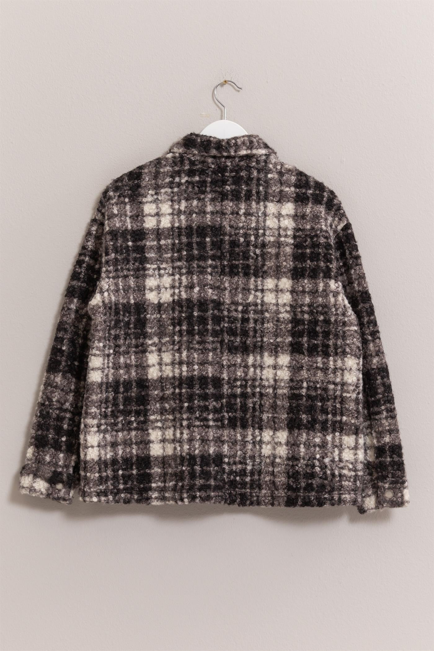 HYFVE Plaid Button Up Boucle Jacket HYFVE Plaid Button Up Boucle Jacket