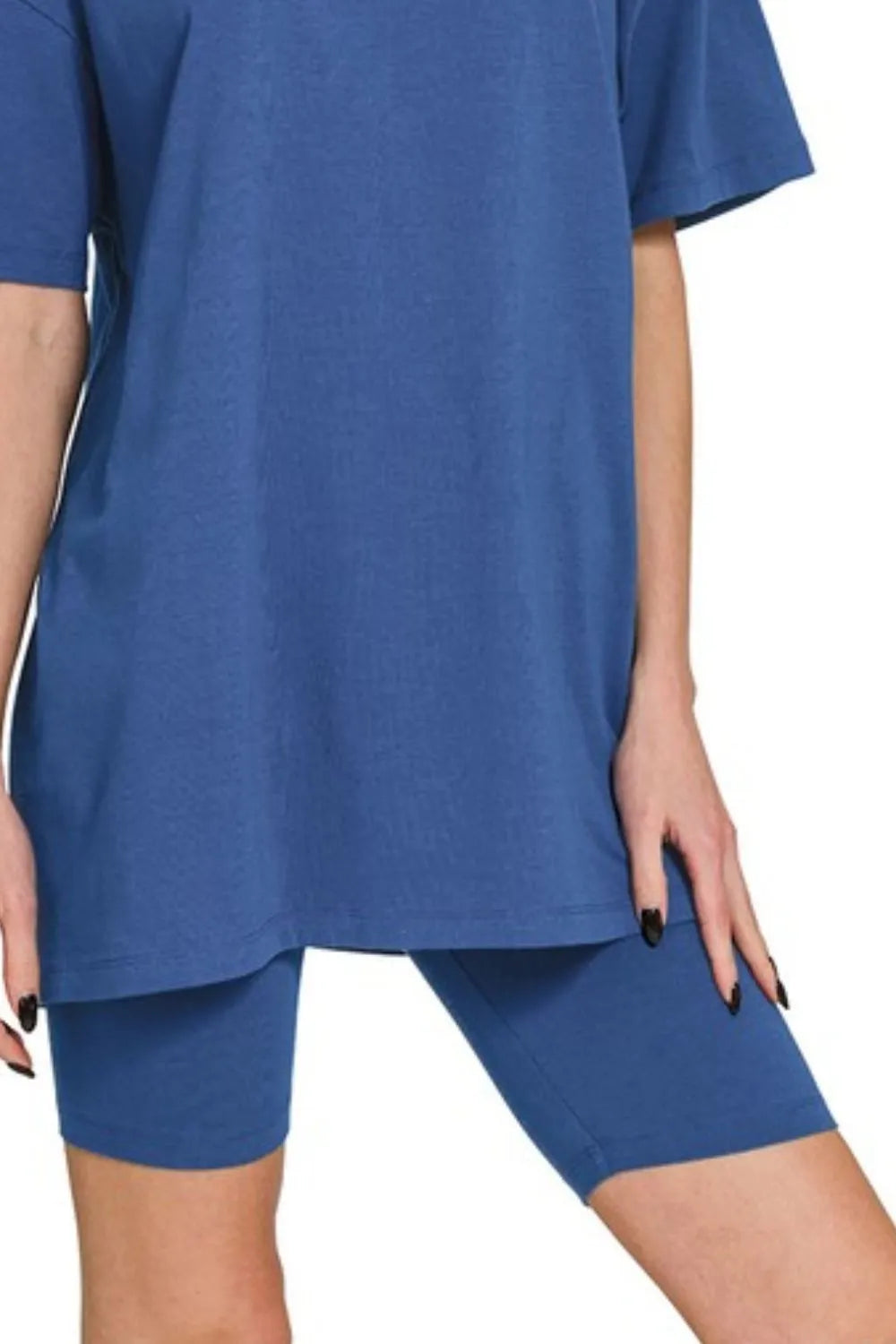 Zenana Cotton Round Neck Top & Biker Shorts 58e0fa77-813b-4ae6-a745-b591dea498a1-Max-Origin