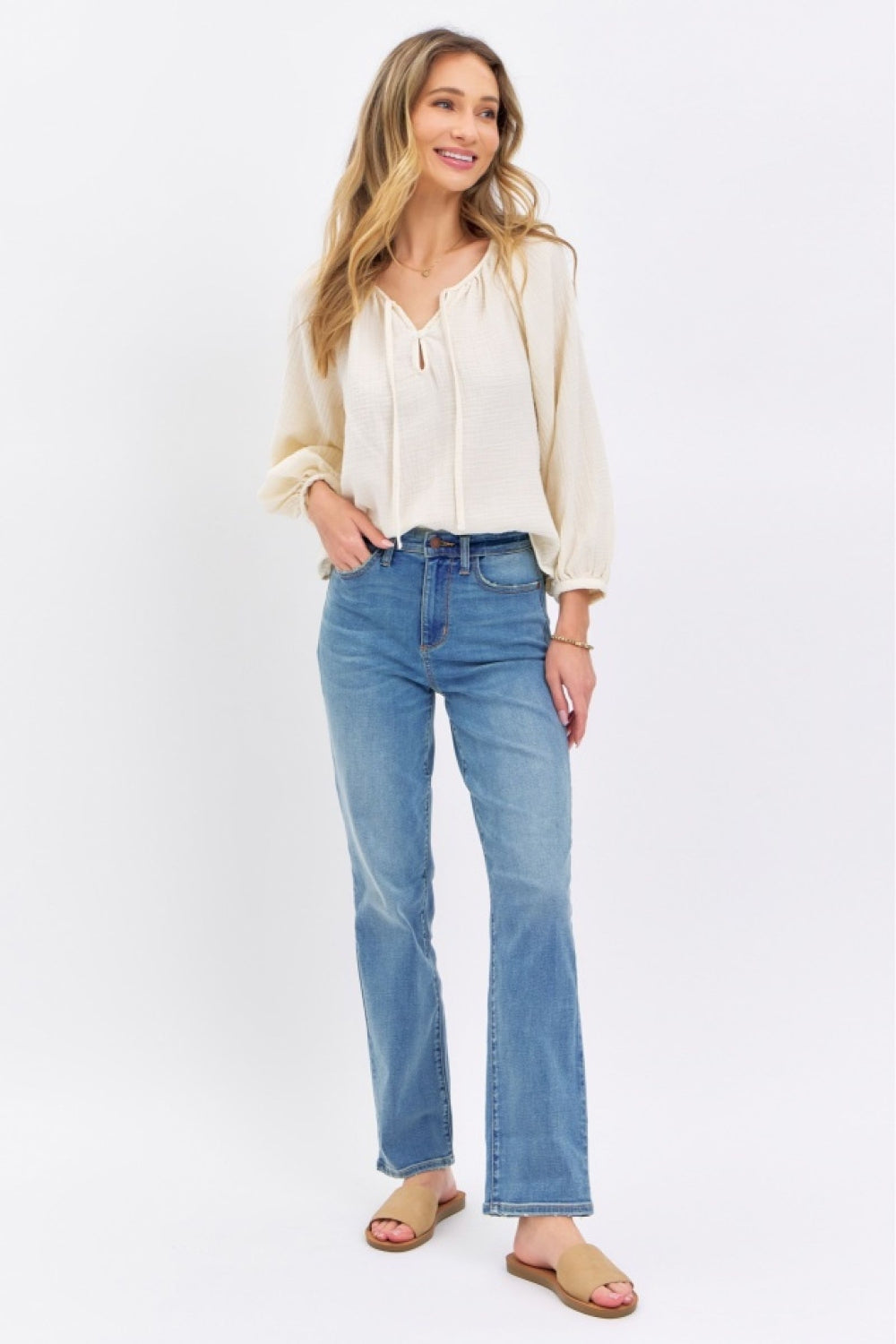 Judy Blue Full Size High Waist Straight Jeans Judy Blue Full Size High Waist Straight Jeans - TopFashionHQ