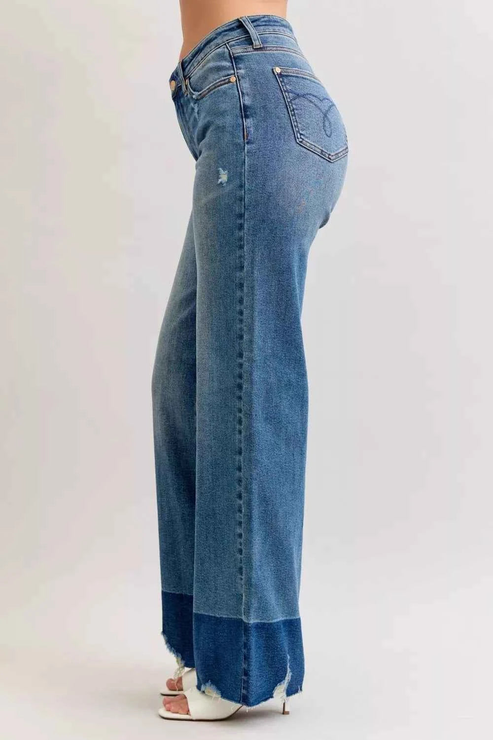 Judy Blue Raw Hem High Waist Column Straight Jeans Judy Blue Raw Hem High Waist Column Straight Jeans