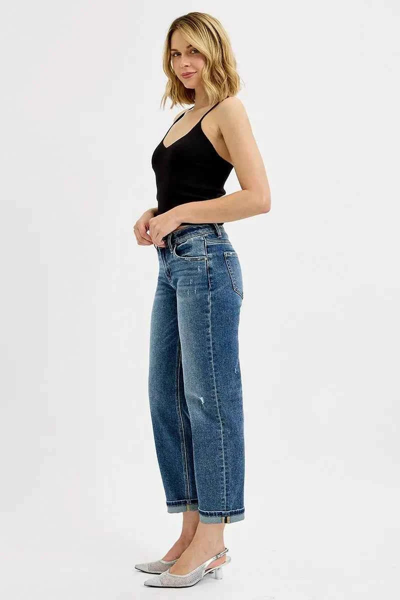 RISEN Full Size Low Rise Crop Boyfriend Jeans Plus Size RISEN Full Size Low Rise Crop Boyfriend Jeans Plus Size