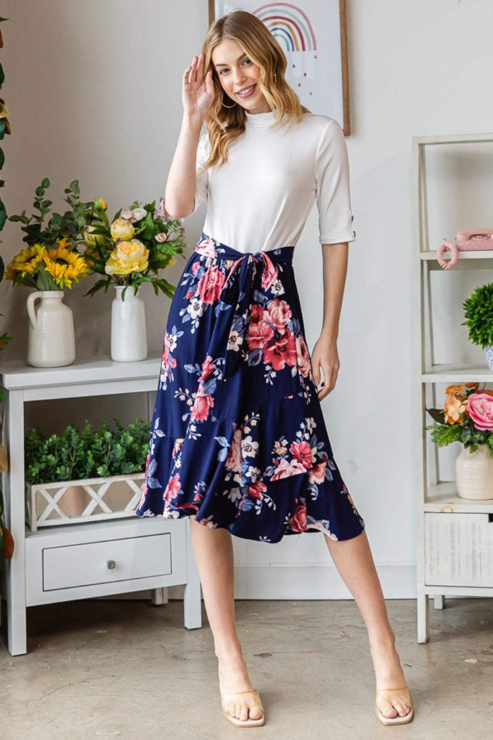 Reborn J Floral Wrap Ruffled Skirt Reborn J Floral Wrap Ruffled Skirt