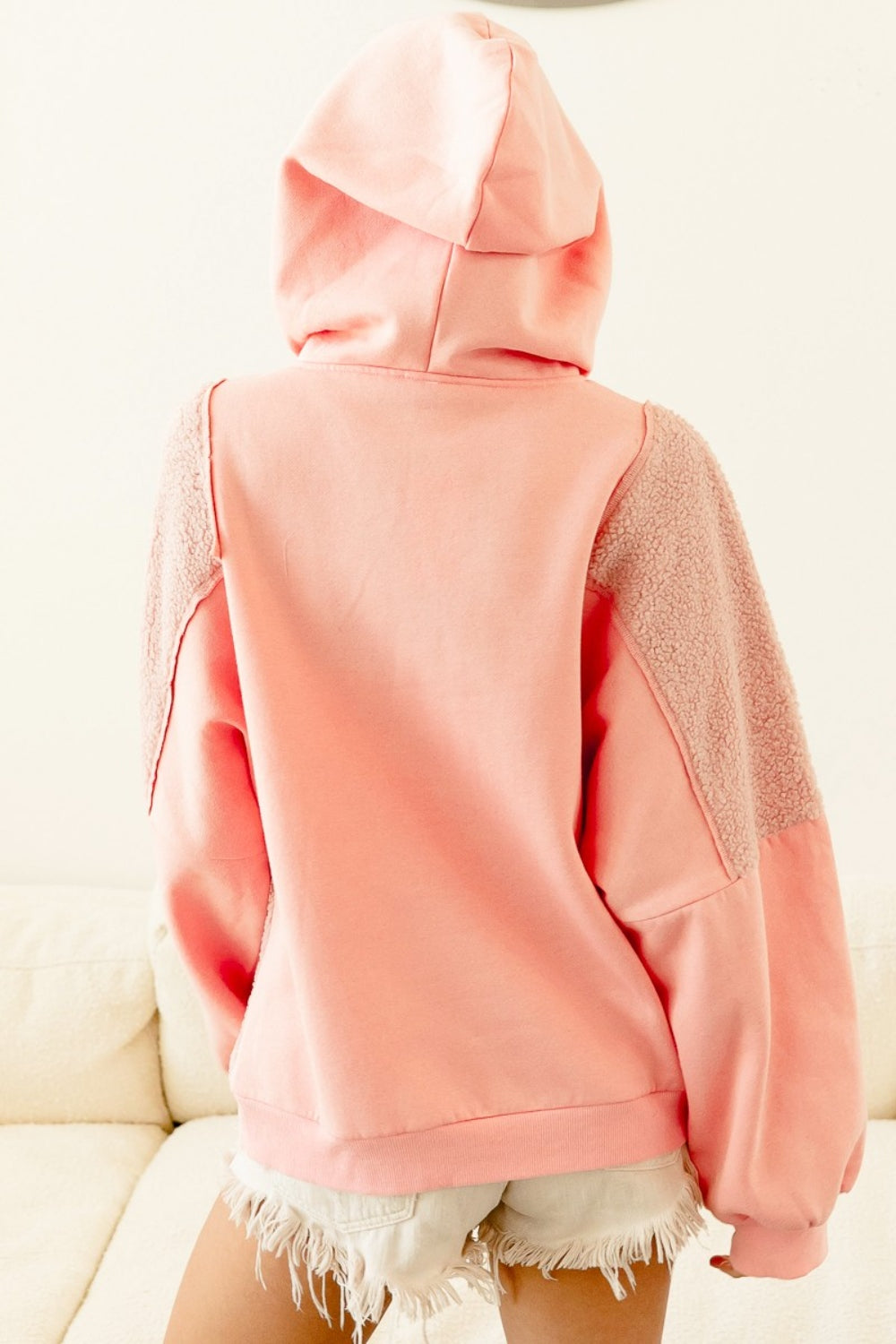 BiBi Square Panel Block Detailed Hoodie BiBi Square Panel Block Detailed Hoodie - TopFashionHQ