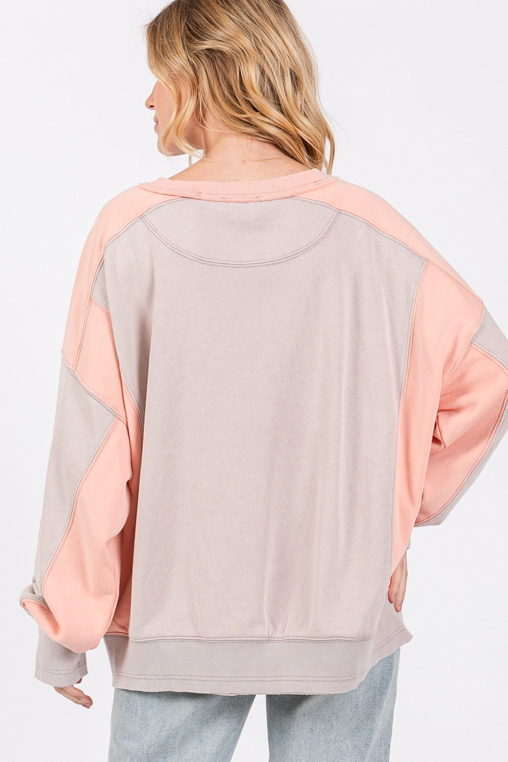 SAGE + FIG Color Block Round Neck Sweatshirt SAGE + FIG Color Block Round Neck Sweatshirt