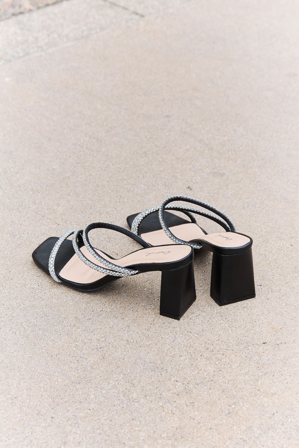 Qupid Level Up Rhinestone Strap Heels Qupid Level Up Rhinestone Strap Heels - TopFashionHQ