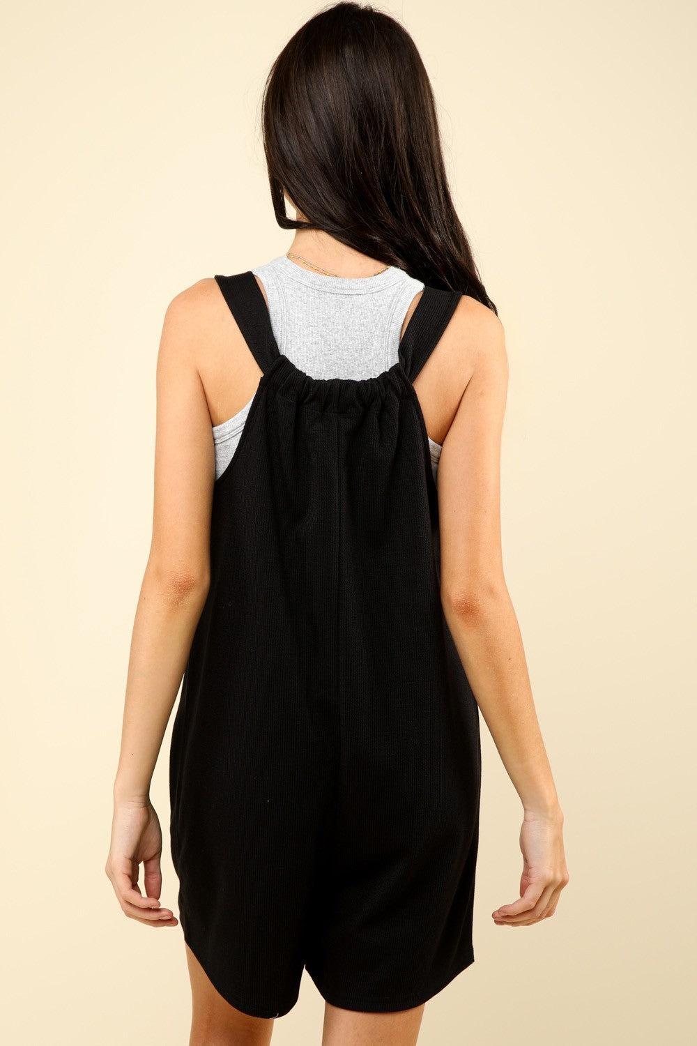 VERY J Tie Shoulder Front Pocket Romper VERY J Tie Shoulder Front Pocket Romper - TopFashionHQ