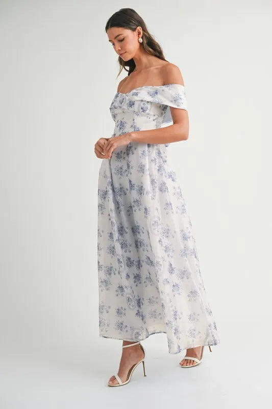 MABLE Floral Printed Off Shoulder Maxi Dress 5f2fae5bfdf343d89615634abee65ba2-Max-Origin