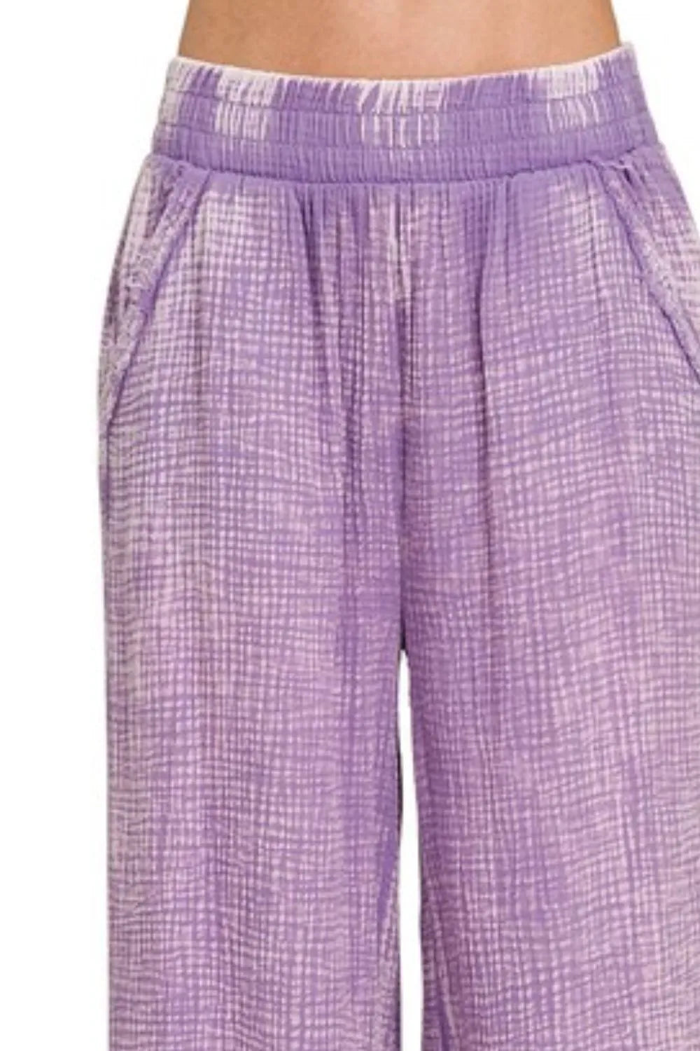 Zenana Washed Double Gauze Elastic Band Waist Pants 5f71b41d-b553-4e9c-b2ef-477c4b2a3d0e-Max-Origin