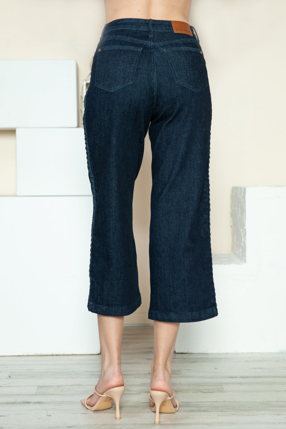 Judy Blue Full Size Side Seam Braid Detail Crop Wide Leg Jeans Judy Blue Full Size Side Seam Braid Detail Crop Wide Leg Jeans
