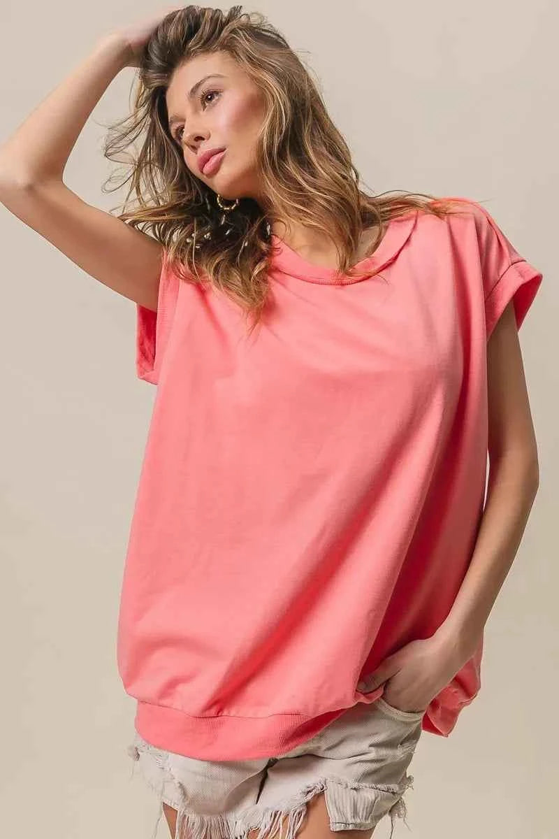 BiBi French Terry Drop Shoulder Basic Top BiBi French Terry Drop Shoulder Basic Top