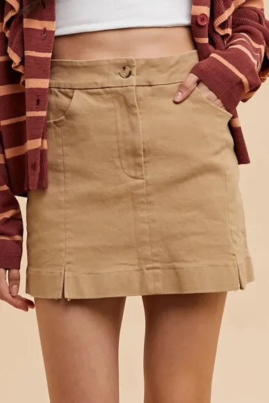 Annie Wear Comfort Stretch Cotton Slit Detailed Mini Skirt 60bd1e8178e3494582e2fb8e34cde47f-Max-Origin
