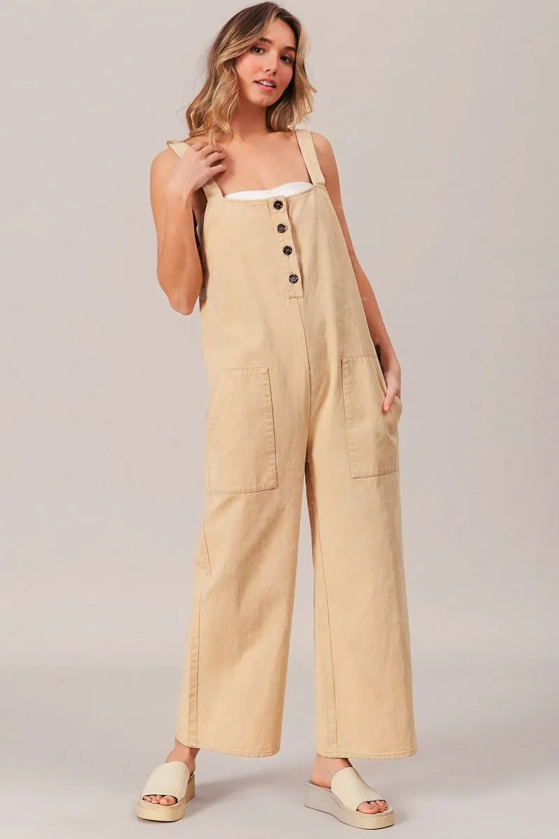 BiBi Washed Denim Buttoned Overall Jumpsuit 60f52d30478b4c8ca570a961a52342b5-Max-Origin