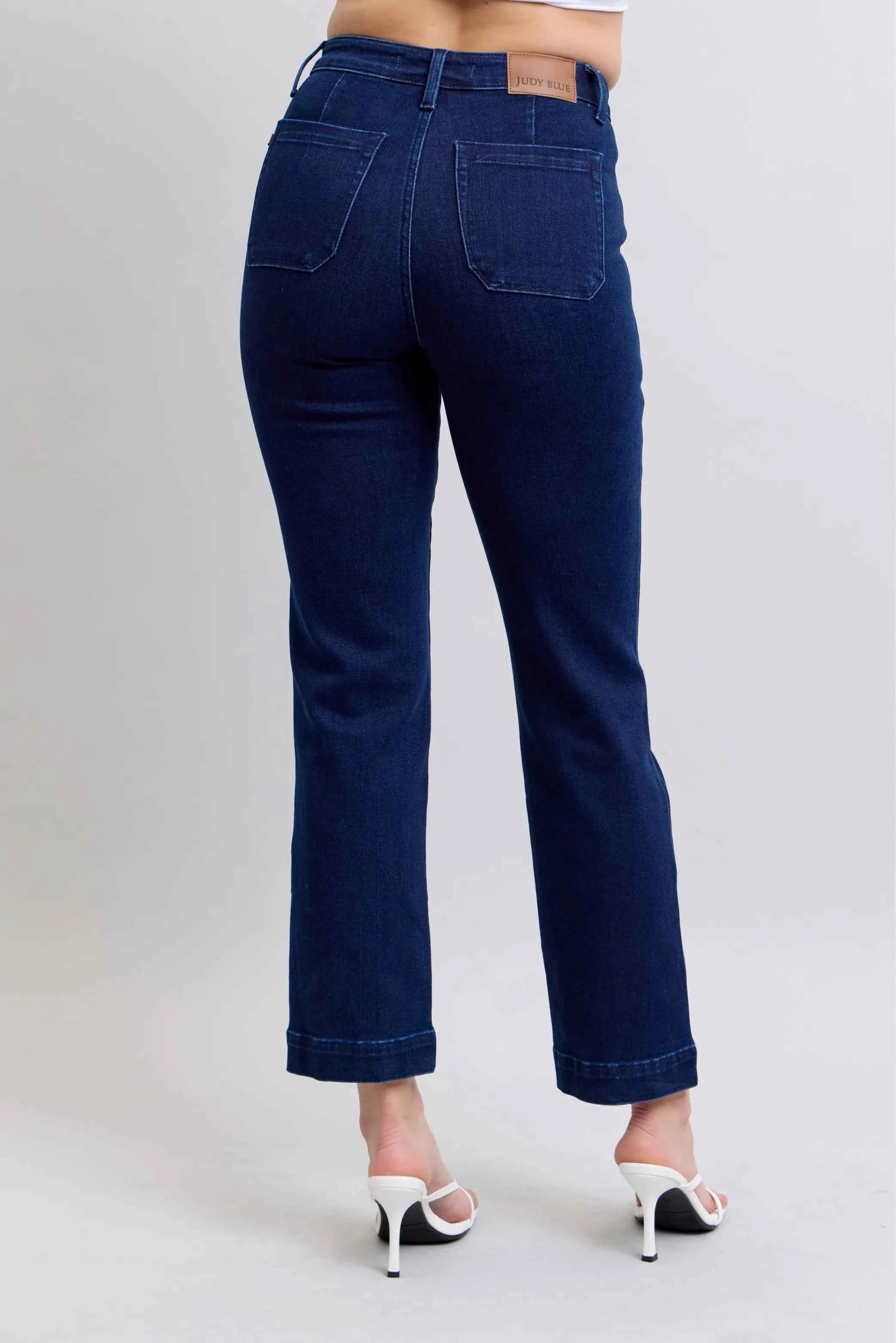 Judy Blue Full Size Hw Work Wear Knee Patch Straight Jeans Plus Size Judy Blue Full Size Hw Work Wear Knee Patch Straight Jeans Plus Size