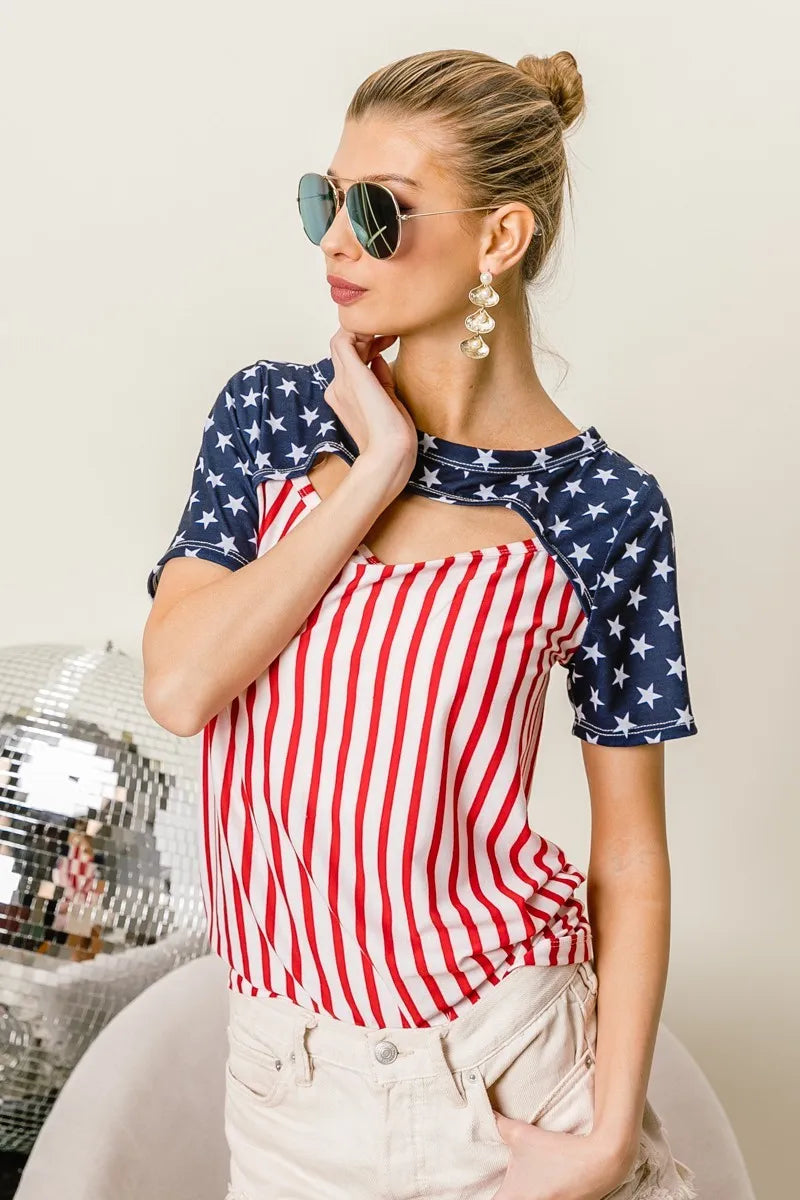 BiBi American Flag Theme Front Cut Out Top 6141ec75af58467481d1499591a78049-Max-Origin