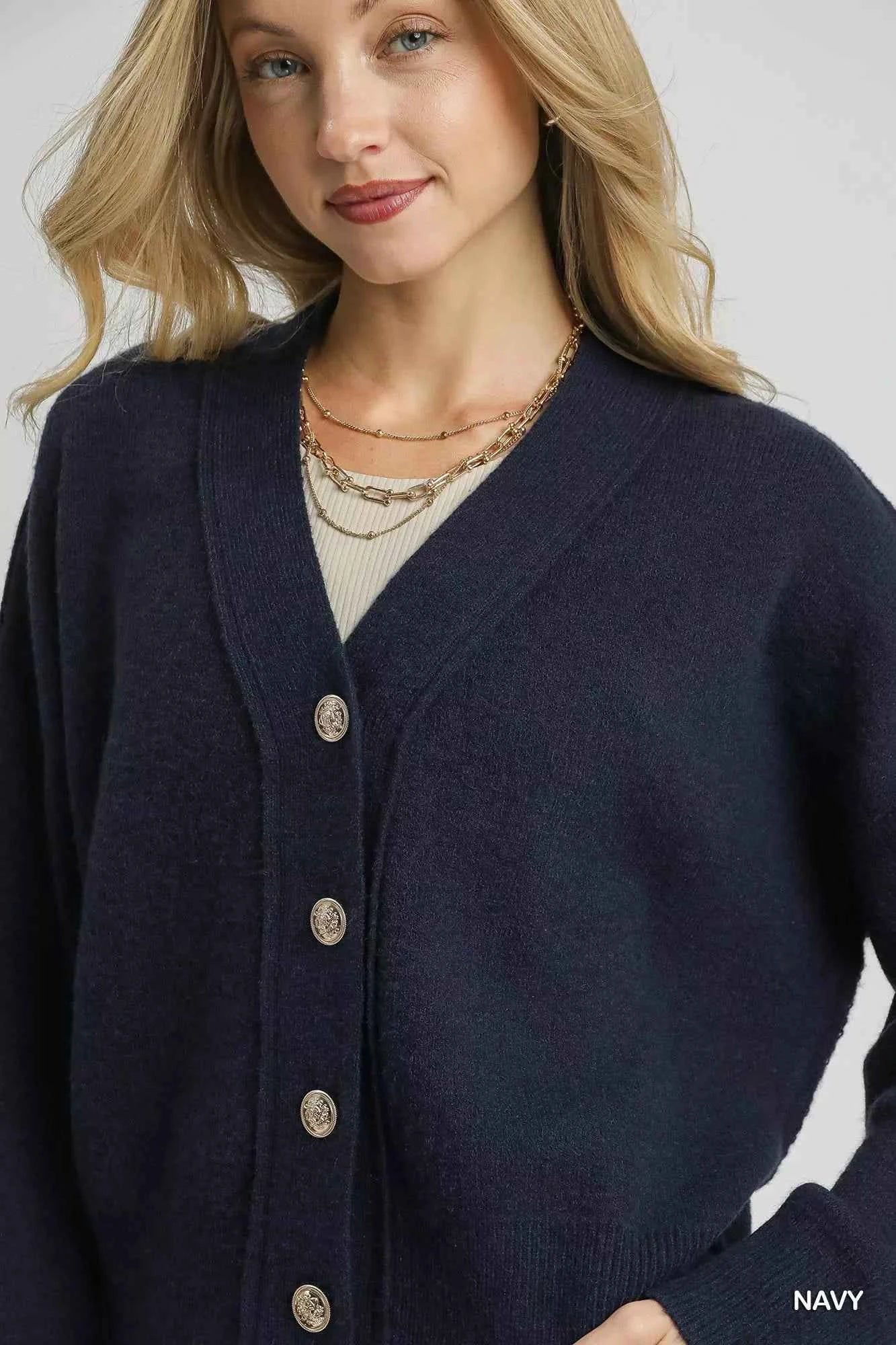 Umgee Button-Front Knit Cardigan Umgee Button-Front Knit Cardigan