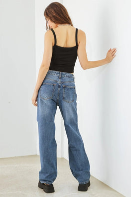 HAMMER COLLECTION Distressed High Waist Jeans - TopFashionHQ