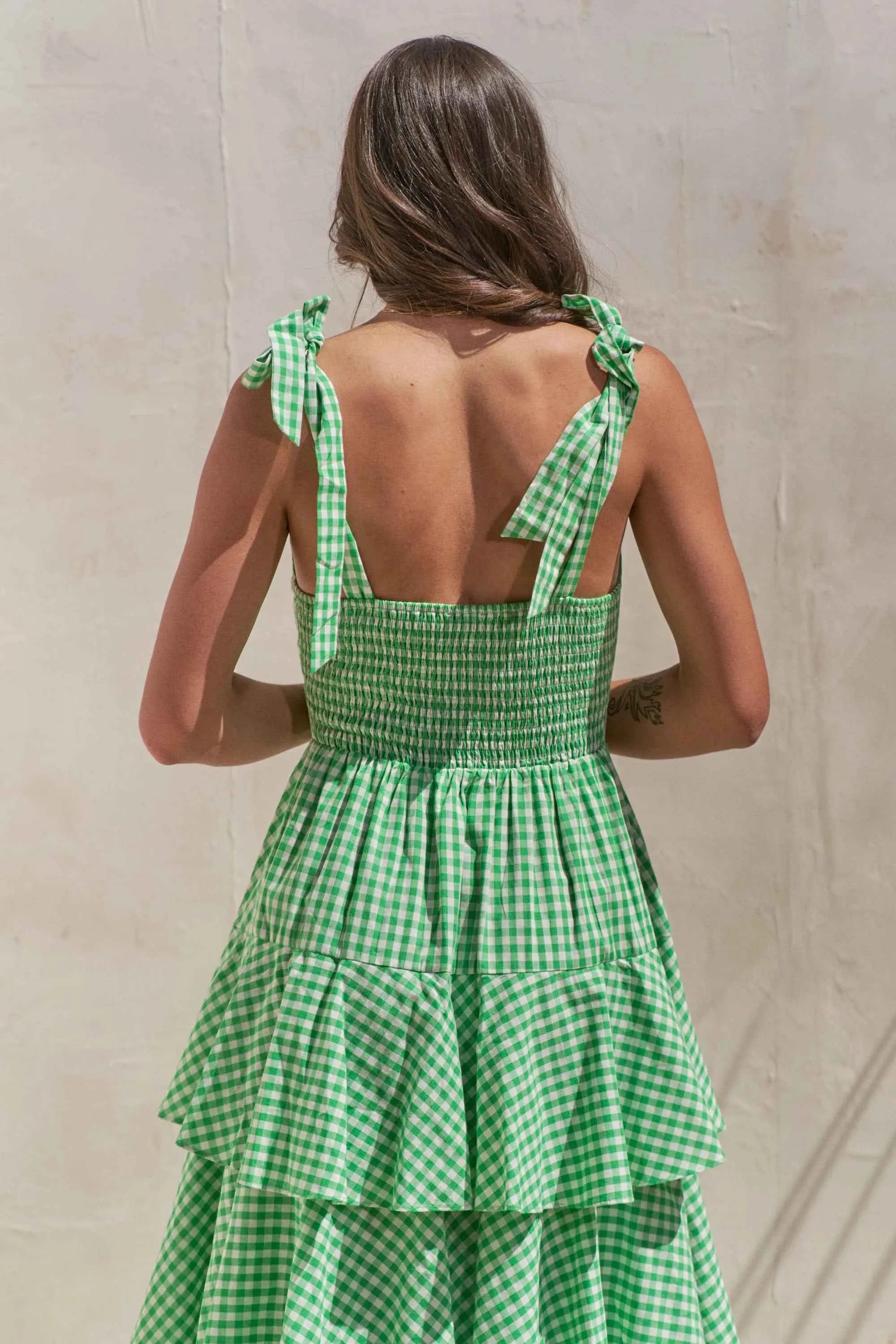 Jade By Jane Sleeveless Gingham Print Tiered Midi Dress Jade By Jane Sleeveless Gingham Print Tiered Midi Dress