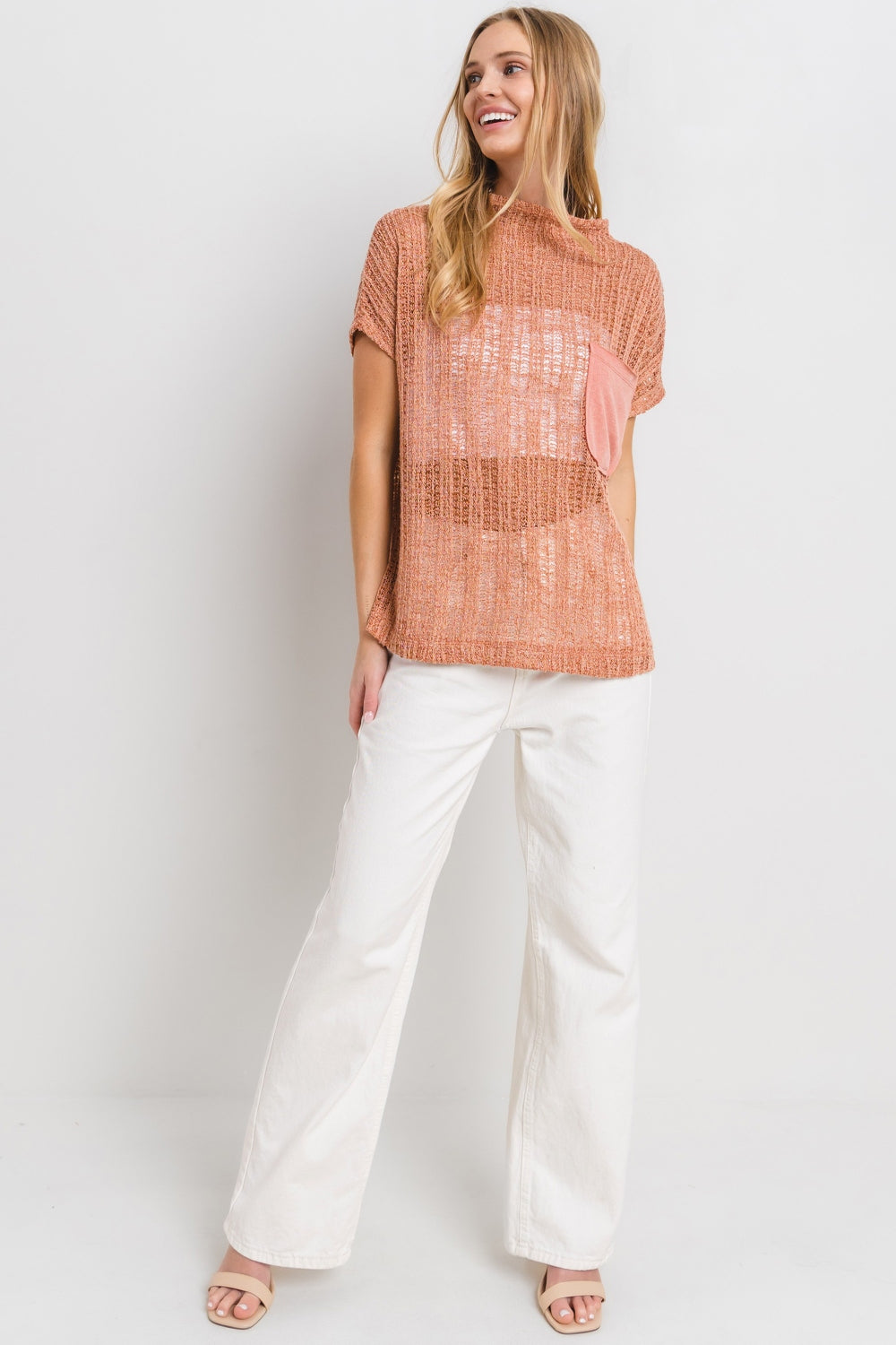 Ces Femme See Through Crochet Mock Neck Cover Up Ces Femme See Through Crochet Mock Neck Cover Up - TopFashionHQ