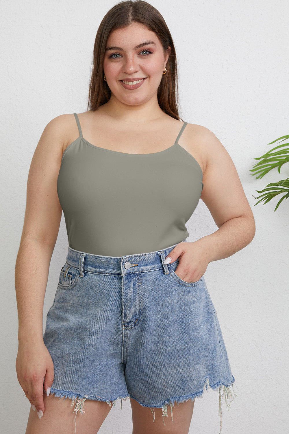 Basic Bae Full Size Round Neck Slim Cami Basic Bae Full Size Round Neck Slim Cami - TopFashionHQ