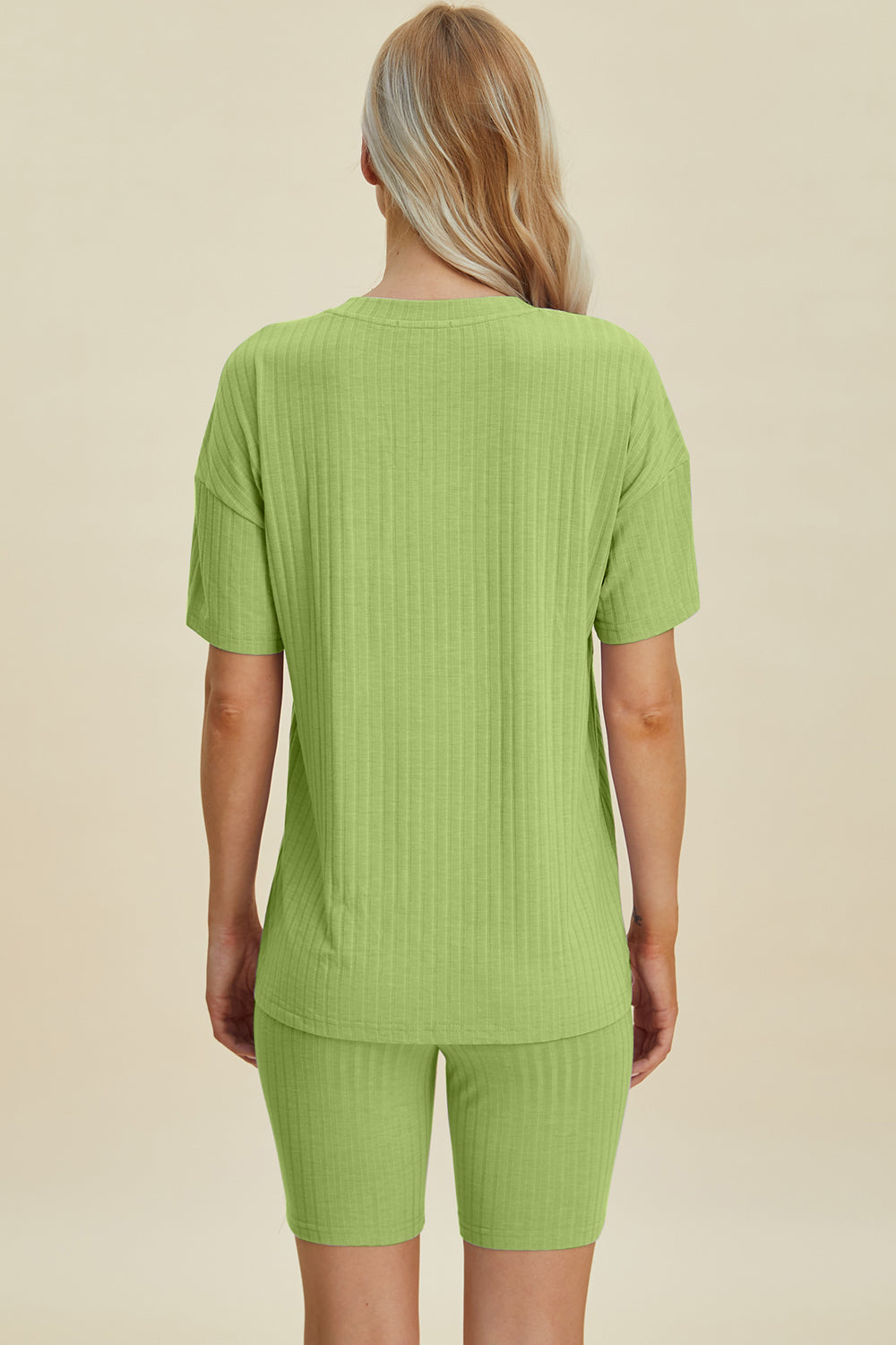 Basic Bae Full Size Ribbed V-Neck Short Sleeve Top and Shorts Set Basic Bae Full Size Ribbed V-Neck Short Sleeve Top and Shorts Set