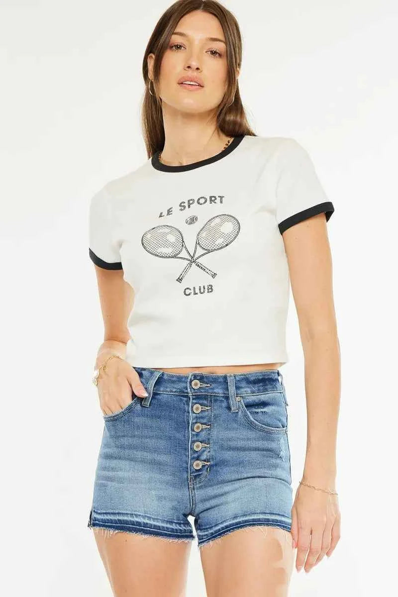 Kancan High Rise Release Hem Denim Shorts Kancan High Rise Release Hem Denim Shorts