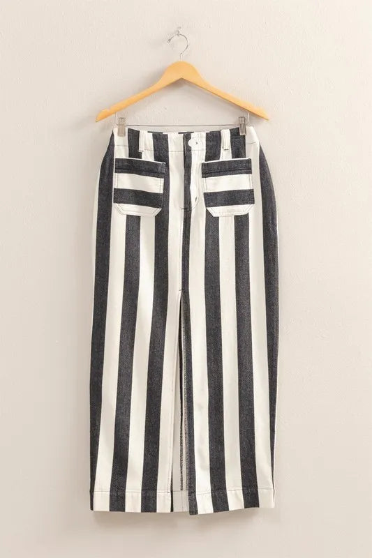 HYFVE Striped Pocket Detail Maxi Skirt 6564cd8a204f4d28bb9331e738196b26-Max-Origin