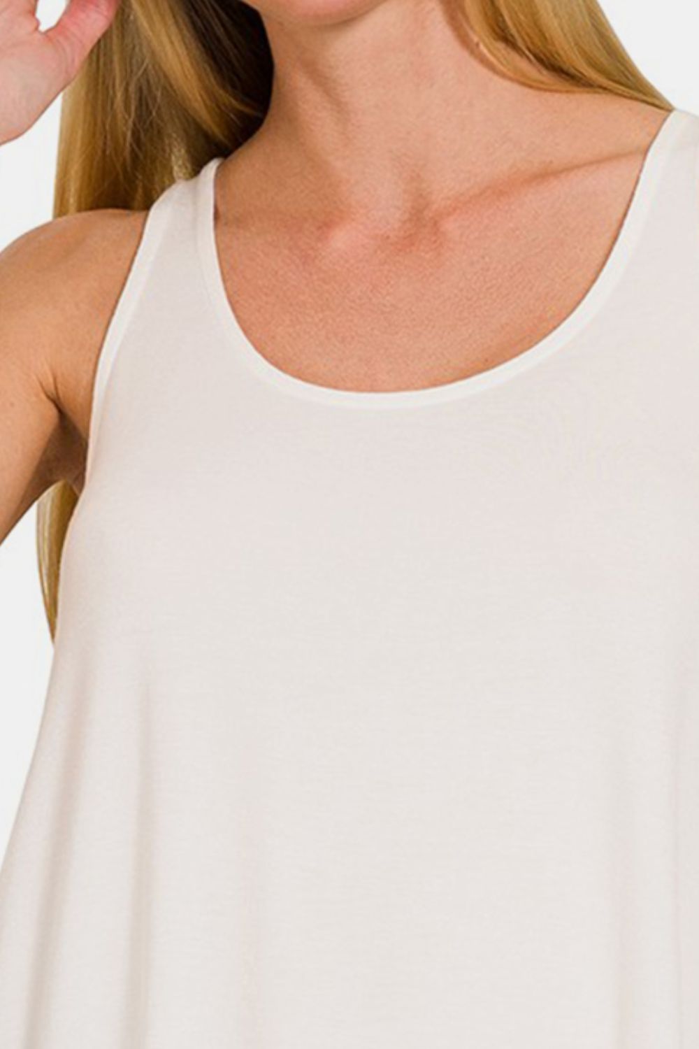 Zenana Round Neck Flowy Hem Tank Zenana Round Neck Flowy Hem Tank - TopFashionHQ