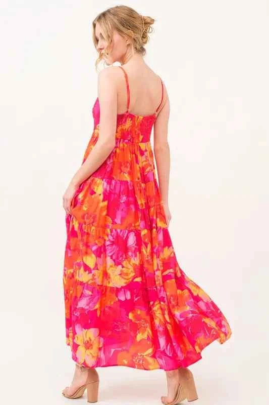 And The Why Floral Tiered Maxi Cami Dress with Pockets And The Why Floral Tiered Maxi Cami Dress with Pockets