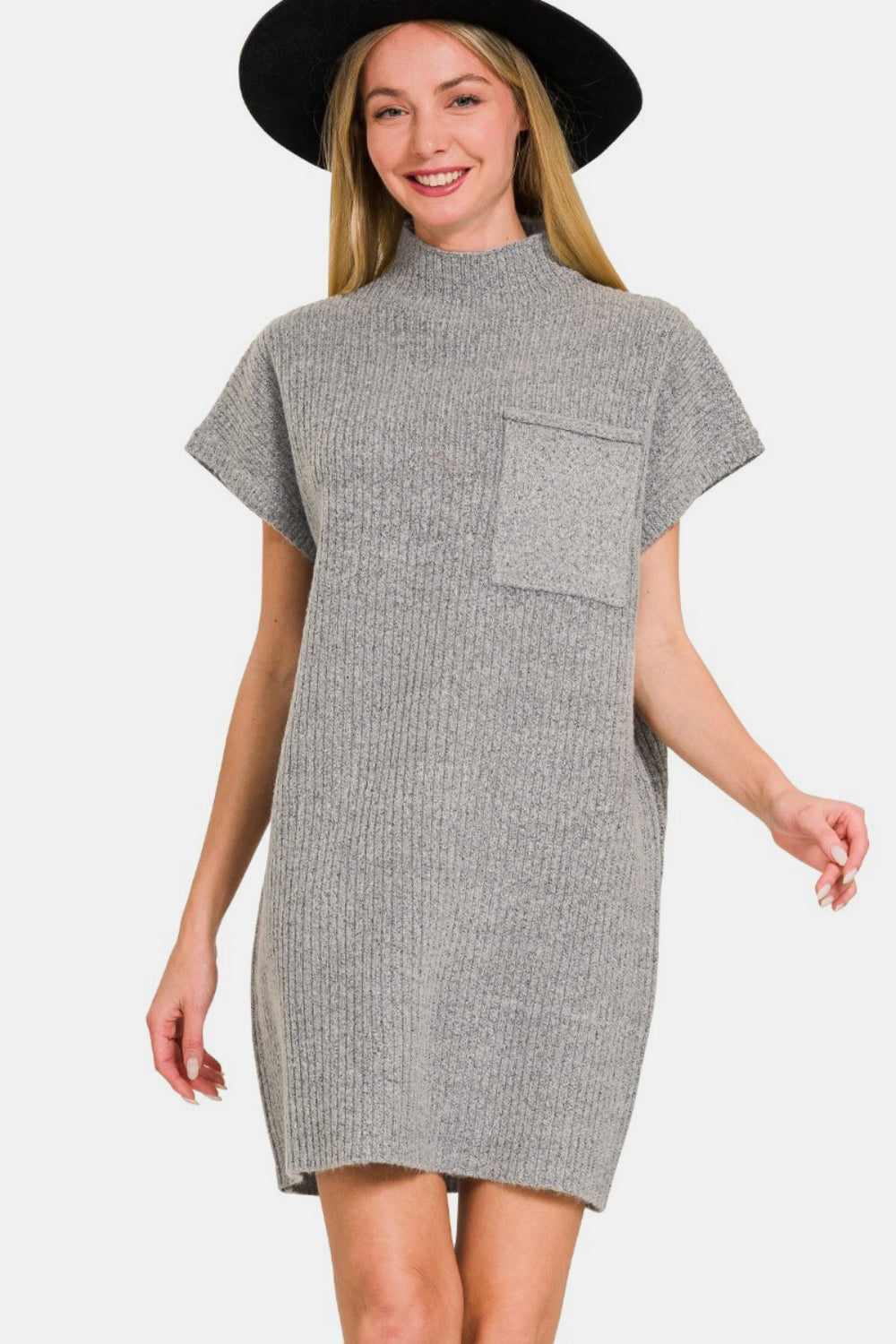 Zenana Short Sleeve Sweater Mini Dress Zenana Short Sleeve Sweater Mini Dress - TopFashionHQ