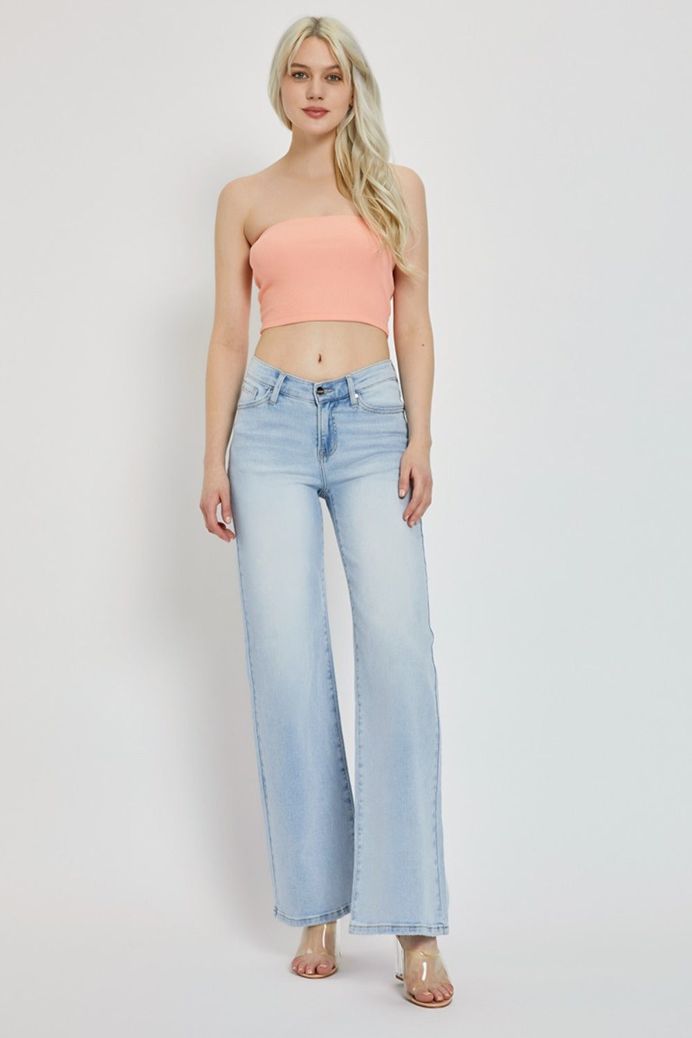 RISEN Full Size Wide Leg V Dipped Front Waist Jeans RISEN Full Size Wide Leg V Dipped Front Waist Jeans