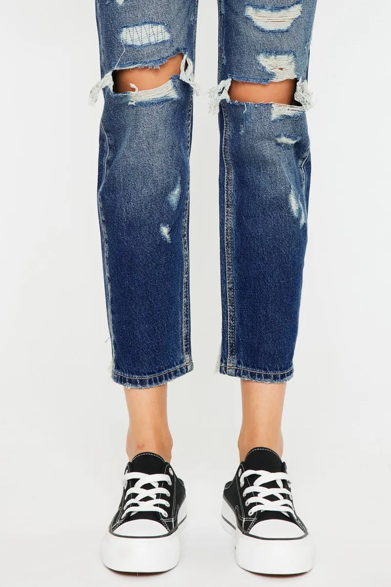 Kancan High Rise Distressed Mom Fit Jeans 6691e6100d8c4f0696ad83c491c03423-Max-Origin