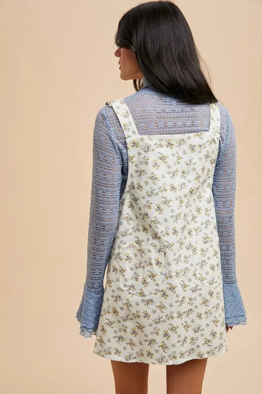 Annie Wear Stretch Ditsy Print Denim Overall Mini Dress 66b6ce5ab2d644e9b998d8fc1d62c7c0-Max-Origin