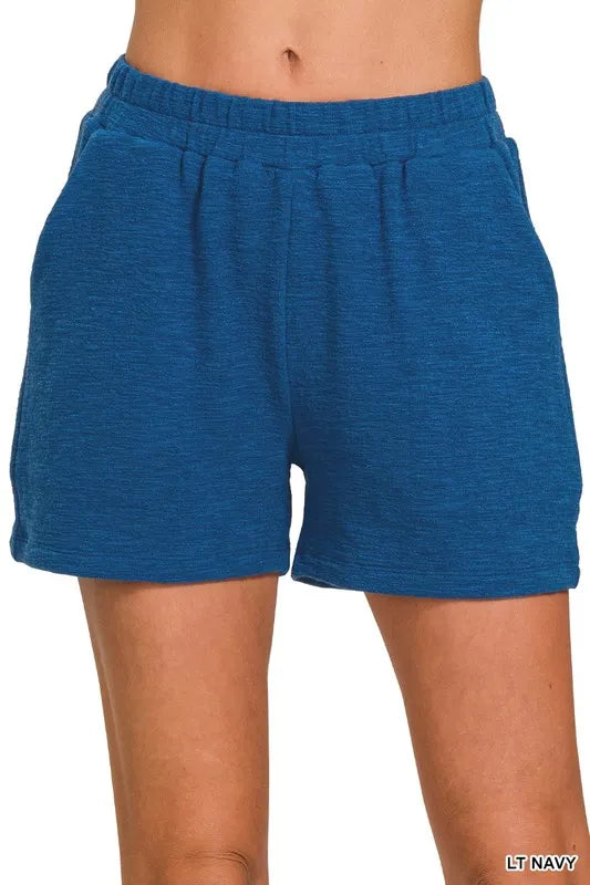 Zenana Cotton Slub Shorts 676b9a0834c44e679b29e87c829646da-Max-Origin