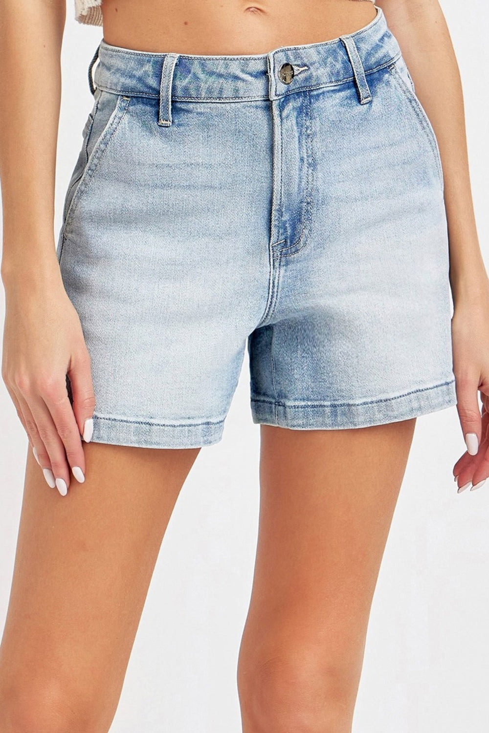Risen Full Size High Rise Denim Shorts Risen Full Size High Rise Denim Shorts