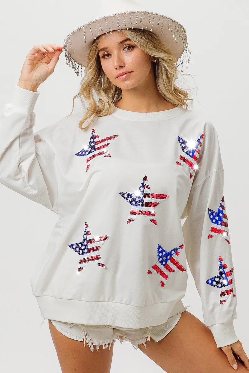 BiBi American Flag Sequin Star Sweatshirt 681f3cb13de442dc9c54c03ffb2c6005-Max-Origin