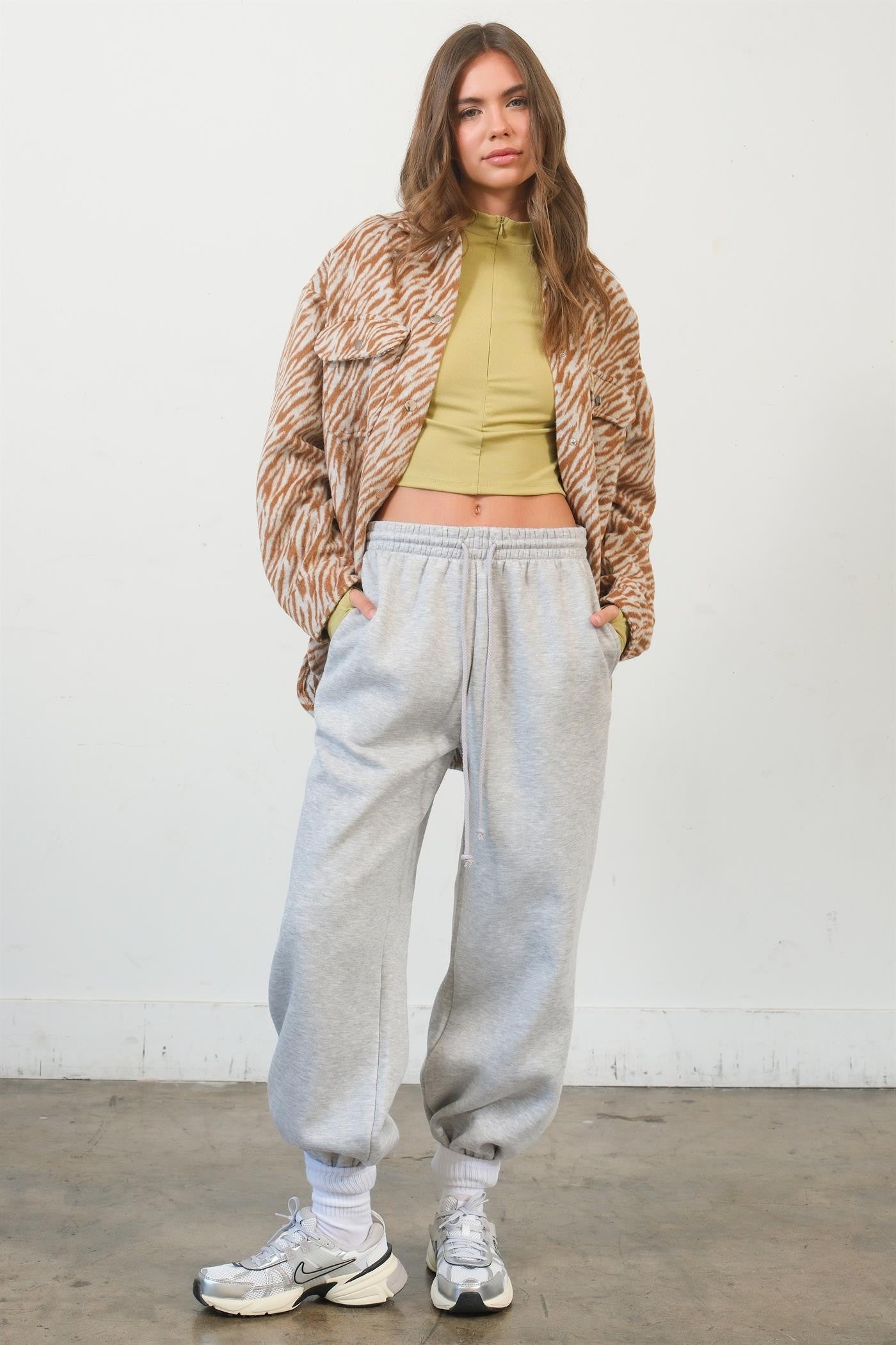 HYFVE Zebra Print Snap Down Long Sleeve Shacket HYFVE Zebra Print Snap Down Long Sleeve Shacket