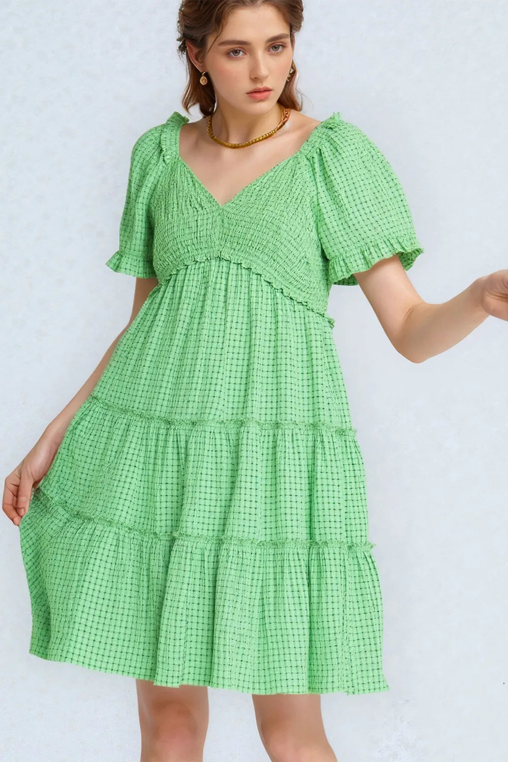 Davi & Dani Jacquard Checker Smocking Tiered Dress 69075cd9-3172-4b75-bec0-3d82029eb189-Max-Origin