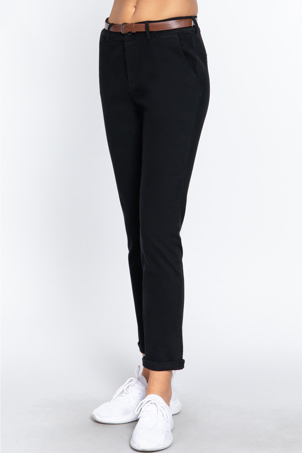 ACTIVE BASIC Cotton-Span Twill Straight Pants ACTIVE BASIC Cotton-Span Twill Straight Pants - TopFashionHQ