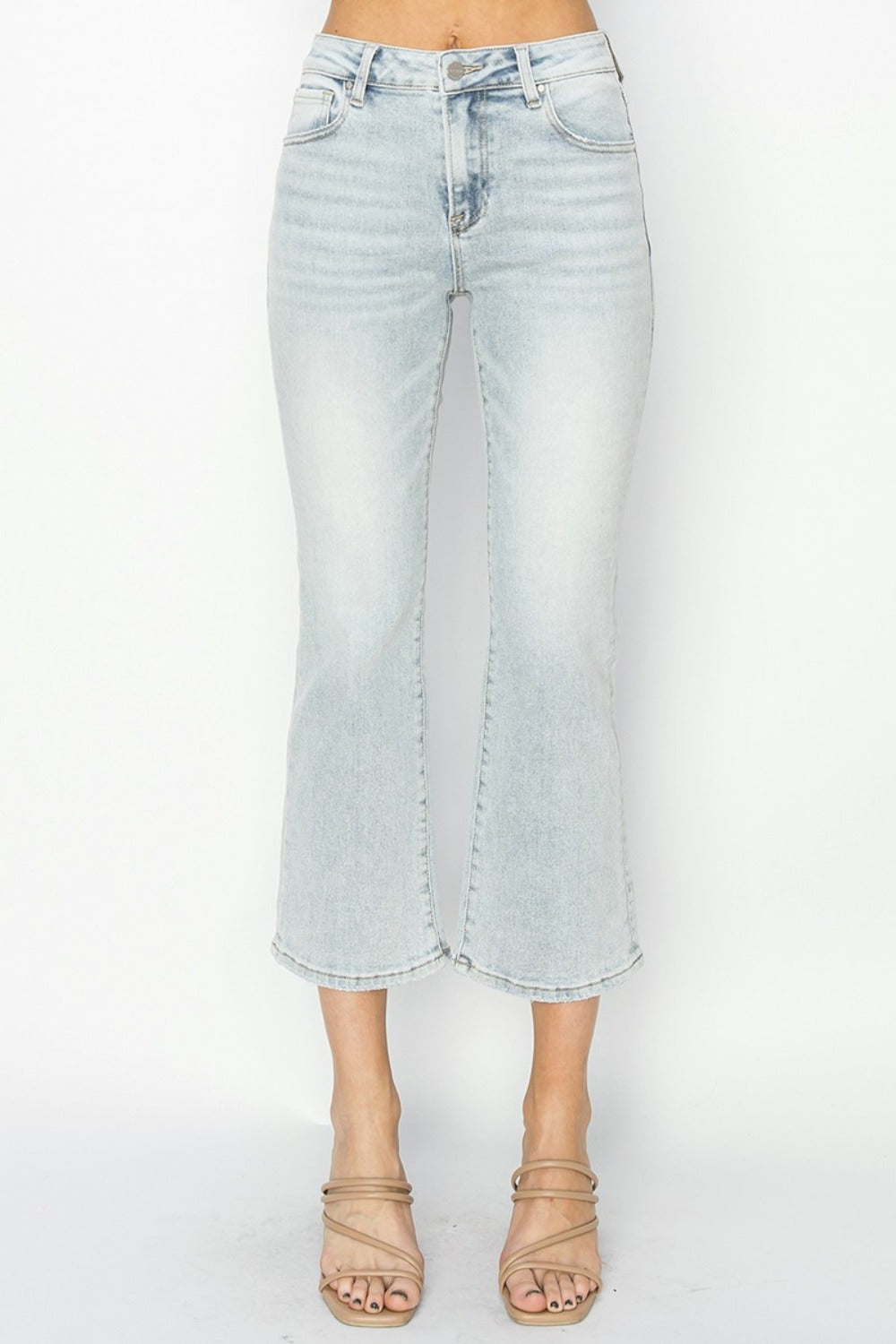 RISEN Full Size Mid Rise Cropped Flare Jeans RISEN Full Size Mid Rise Cropped Flare Jeans