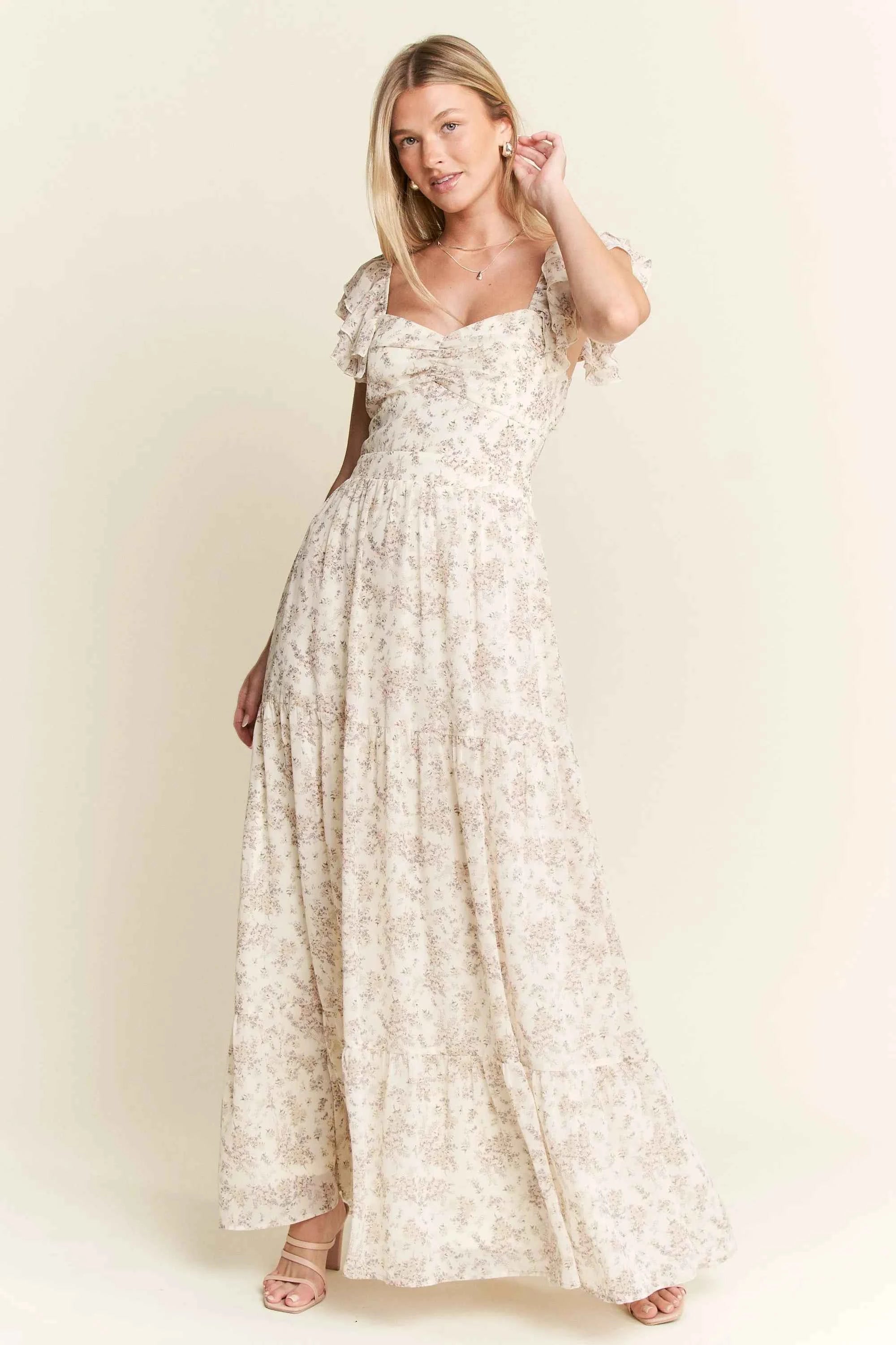 Jade By Jane Full Size Ruffle Sleeve Tiered Maxi Dress Plus Size Jade By Jane Full Size Ruffle Sleeve Tiered Maxi Dress Plus Size