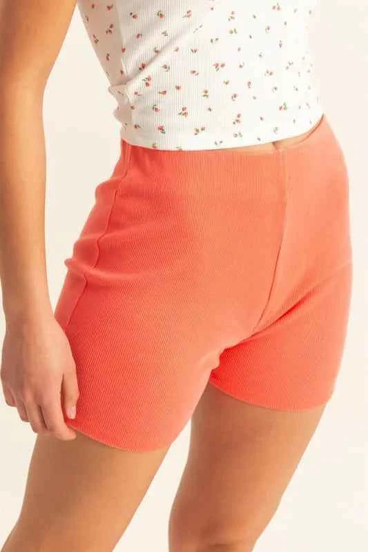 HYFVE High Waist Ribbed Fitted Biker Shorts HYFVE High Waist Ribbed Fitted Biker Shorts