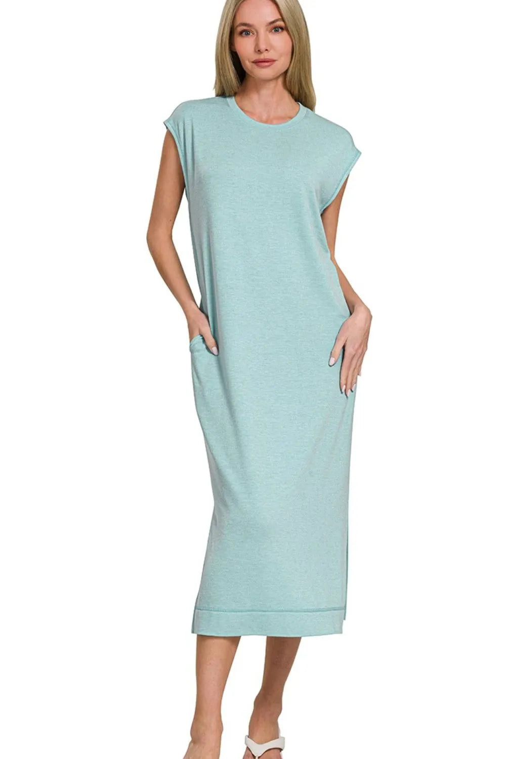 Zenana French Terry Sleeveless Round Neck Midi Dress 6b83fd83-6234-48f0-b438-e4b55a74d597-Max-Origin