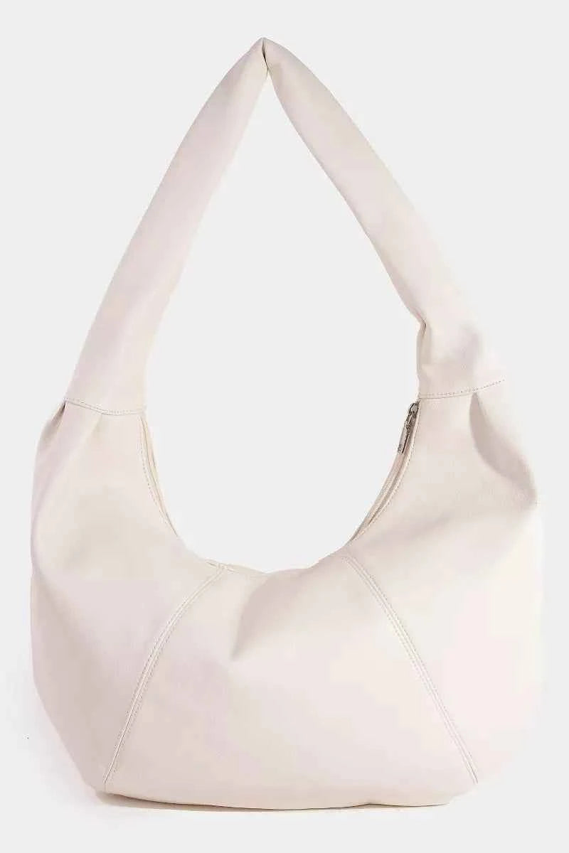 Fame Panel Stitch Crescent Leather Shoulder Bag Fame Panel Stitch Crescent Leather Shoulder Bag