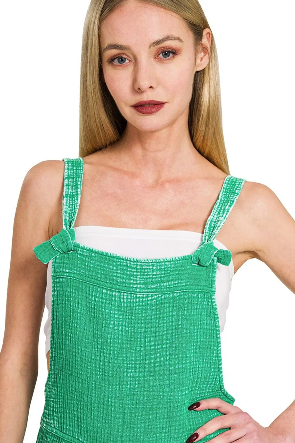 Zenana Woven Double Gauze Acid Washed Romper 6b87611d-434c-474c-8f29-8b83b3a692ef-Max-Origin